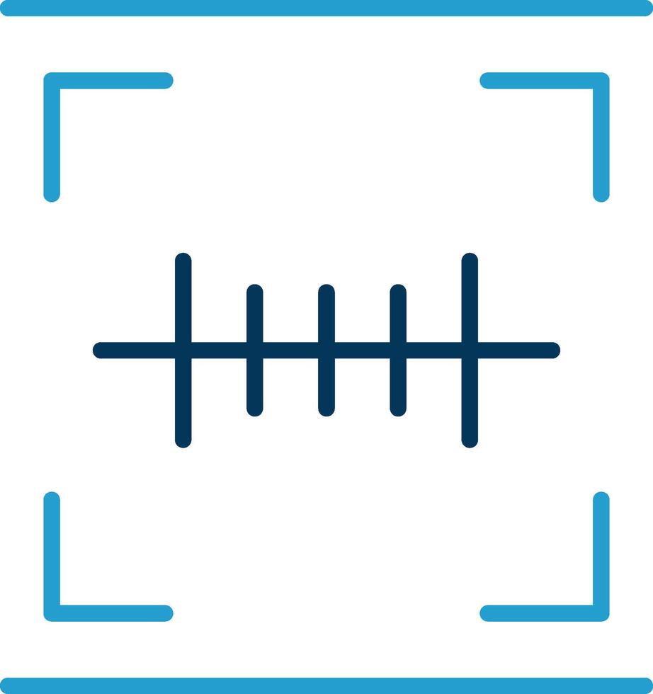 Barcode Scan Line Blue Two Color Icon vector