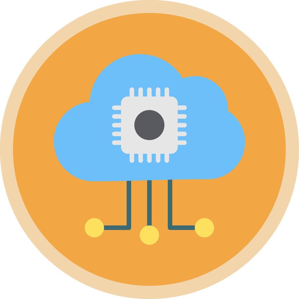 Cloud Computing Flat Multi Circle Icon vector
