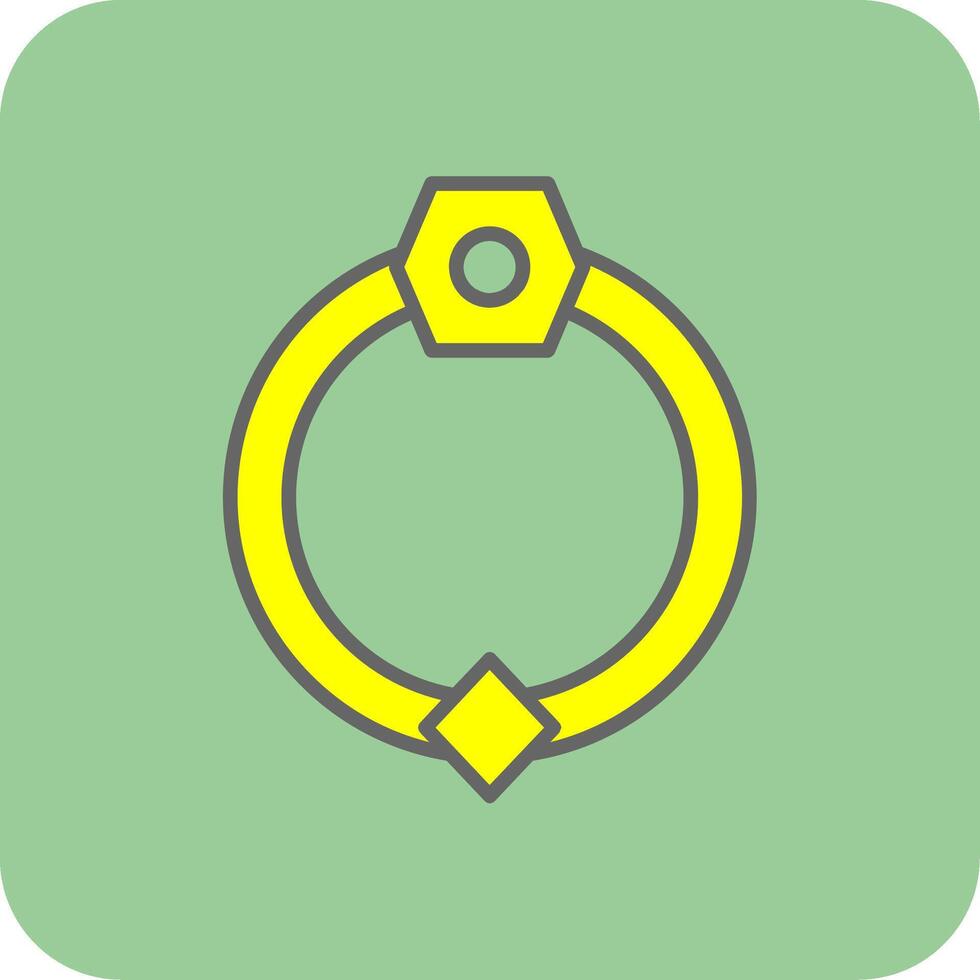 Door Knocker Filled Yellow Icon vector