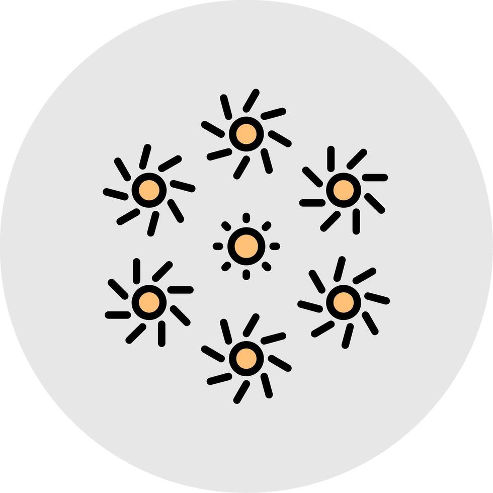 Firework Line Filled Light Icon vector