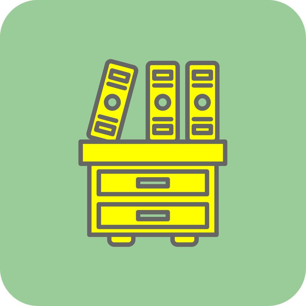 Cabinet Filled Yellow Icon vector