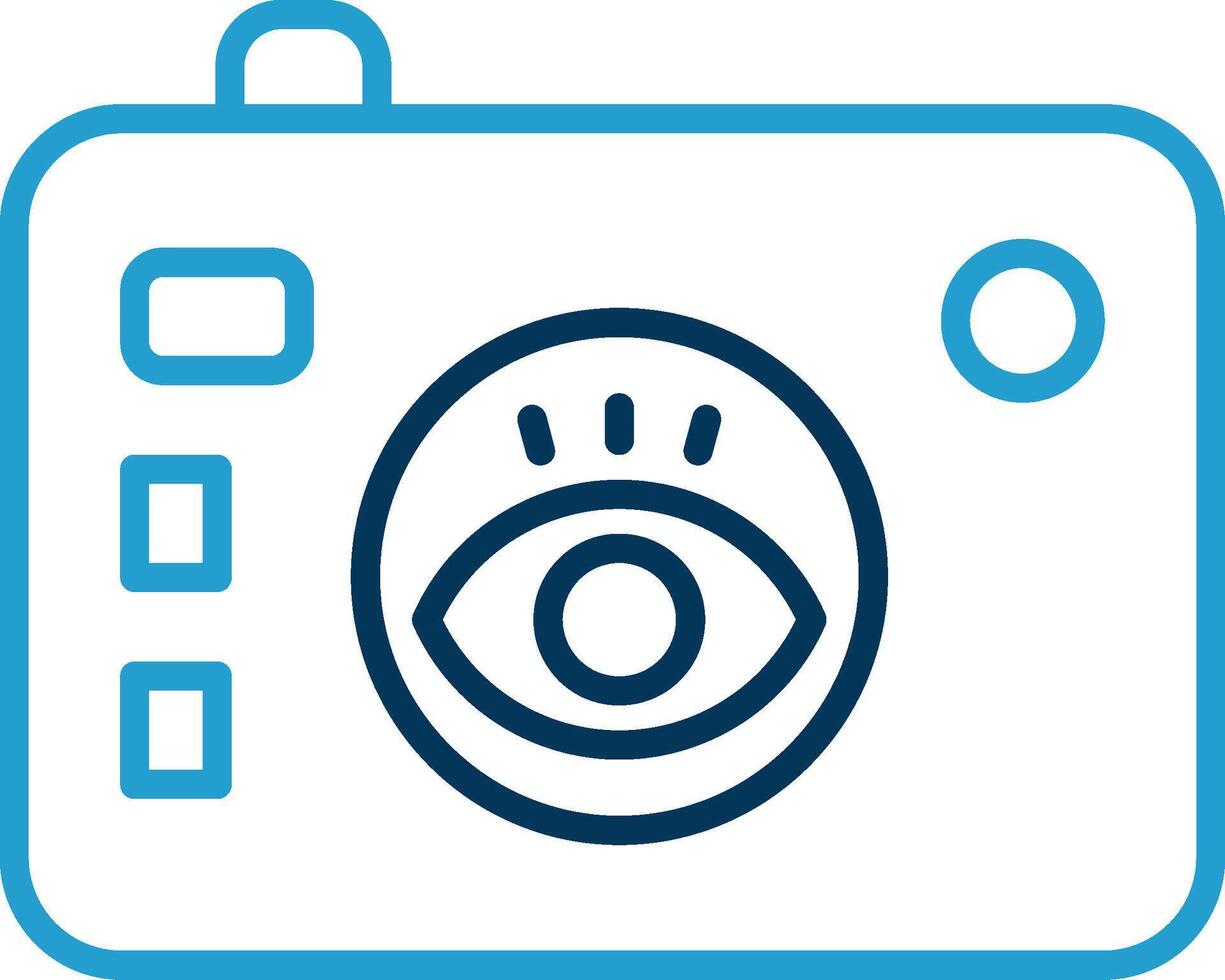 Camera Line Blue Two Color Icon vector