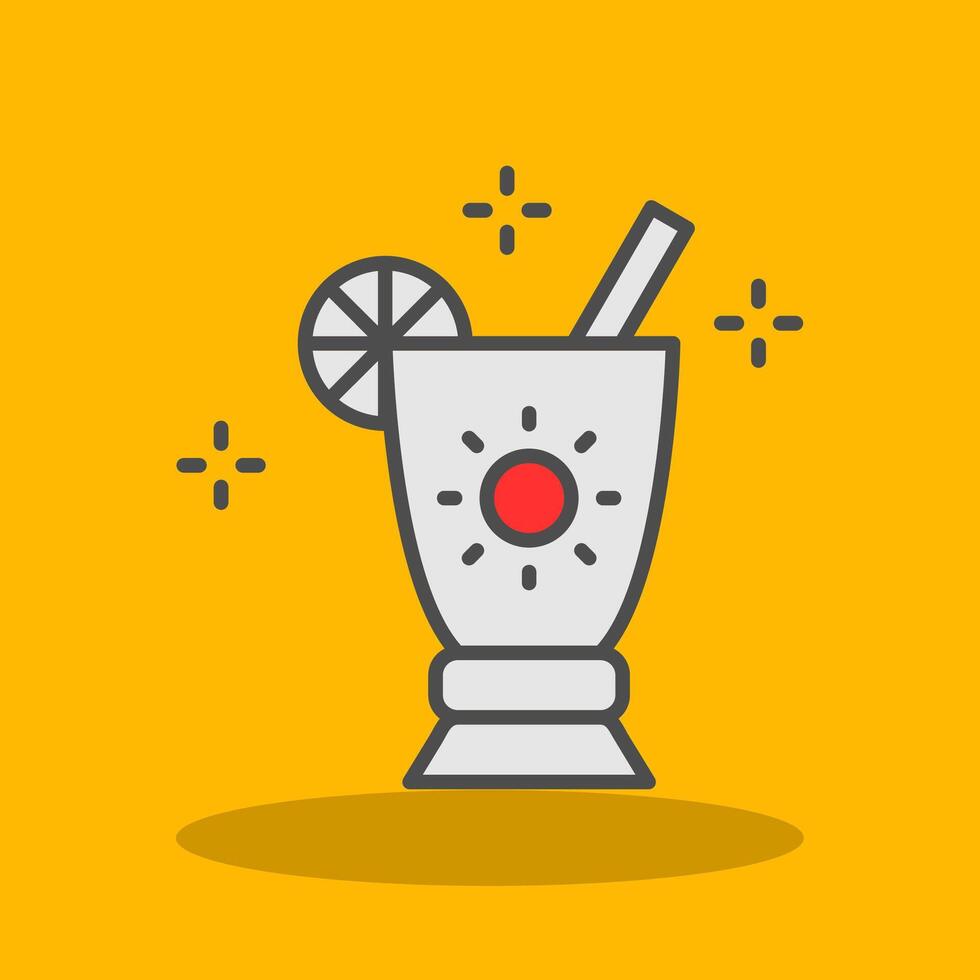 Cocktail Filled Shadow Icon vector