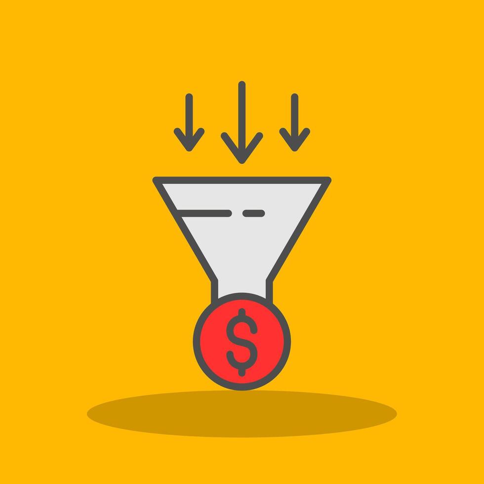 Conversion Optimization Filled Shadow Icon vector
