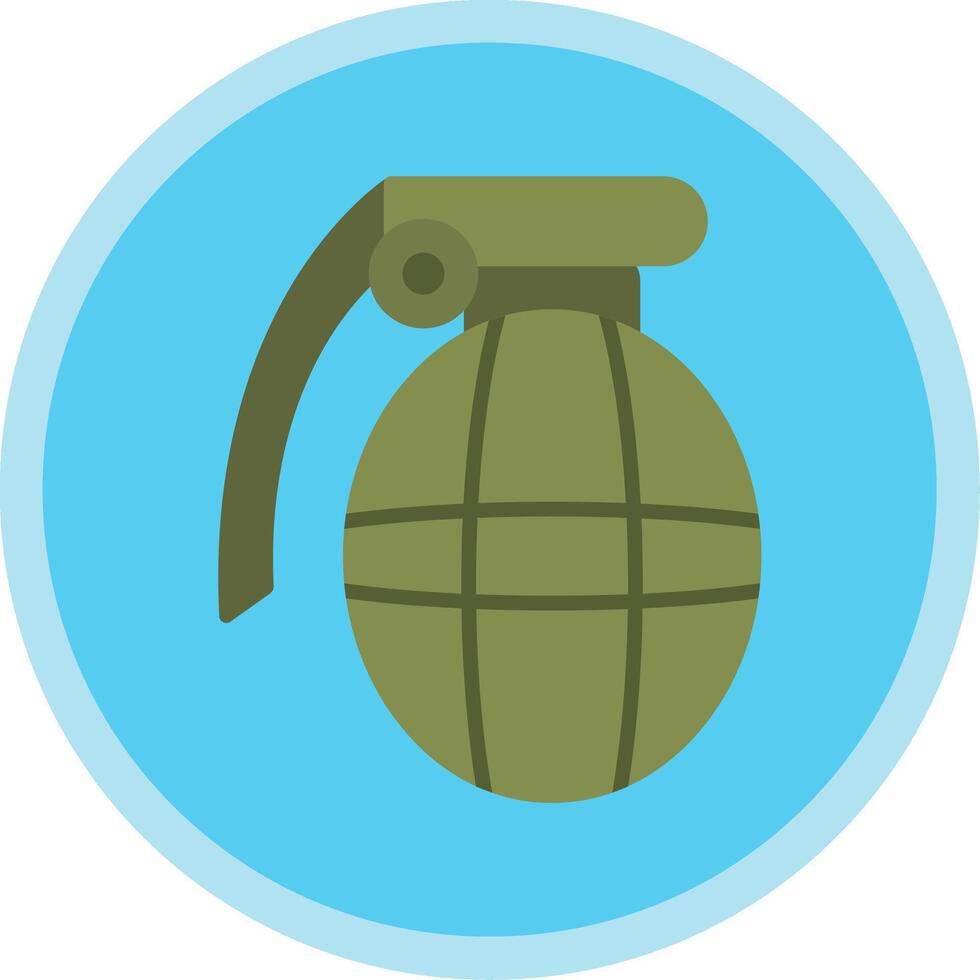 Grenade Flat Multi Circle Icon vector
