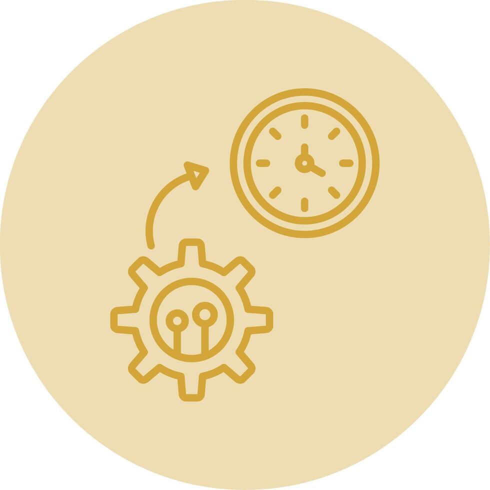 Time Management Line Yellow Circle Icon vector