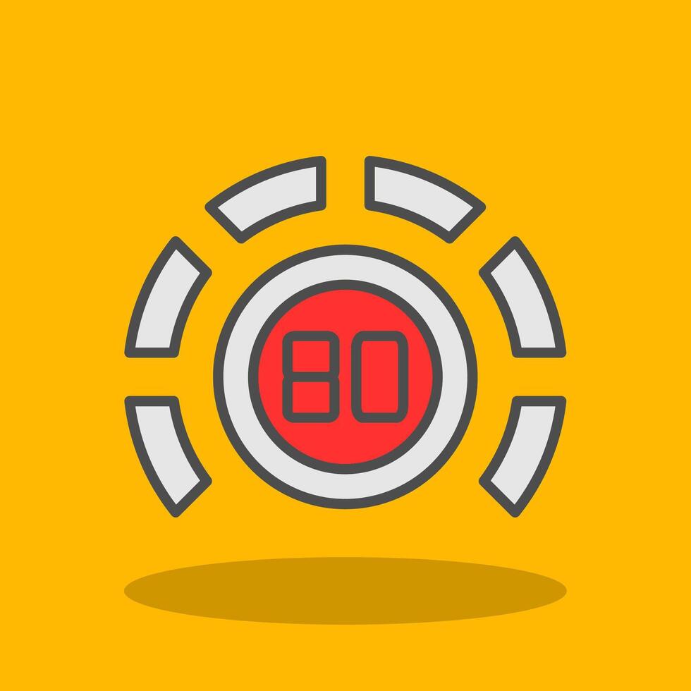 Thermostat Filled Shadow Icon vector