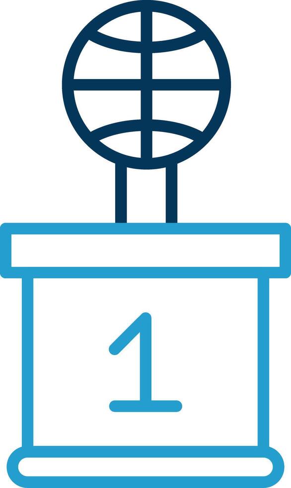 Basketball Line Blue Two Color Icon vector