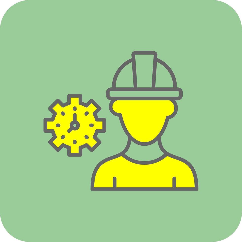 Worker Mask Filled Yellow Icon vector