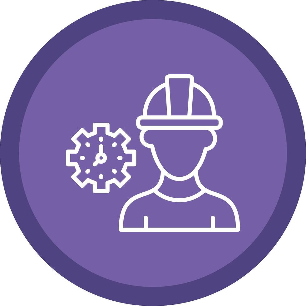 Worker Mask Line Multi Circle Icon vector