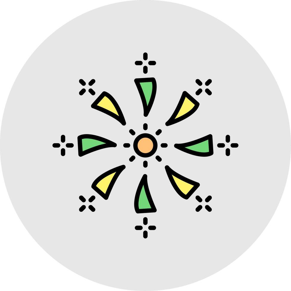 Firework Line Filled Light Icon vector