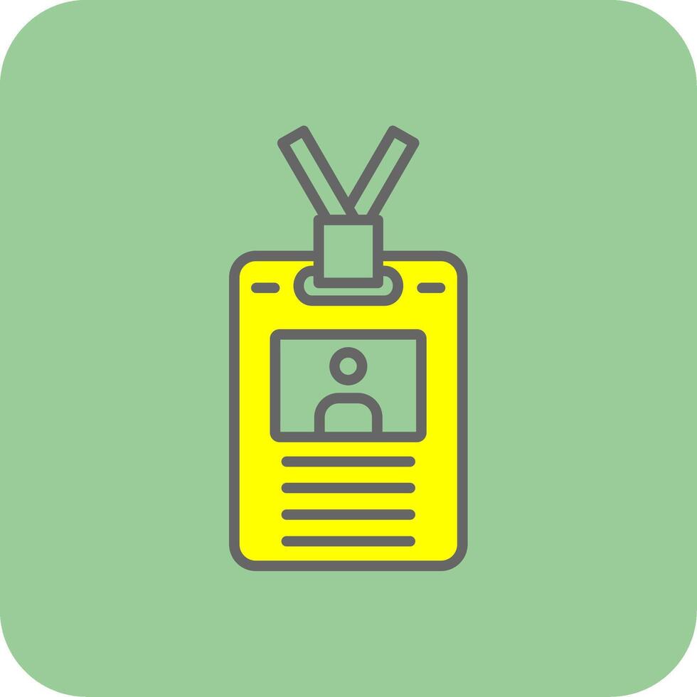 Employee badge Filled Yellow Icon vector