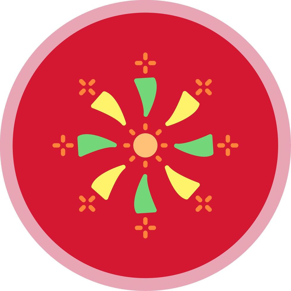 Firework Flat Multi Circle Icon vector