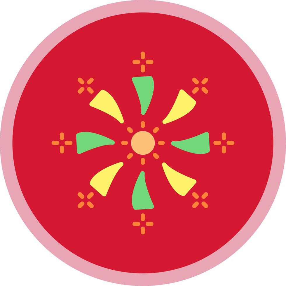 Firework Flat Multi Circle Icon vector