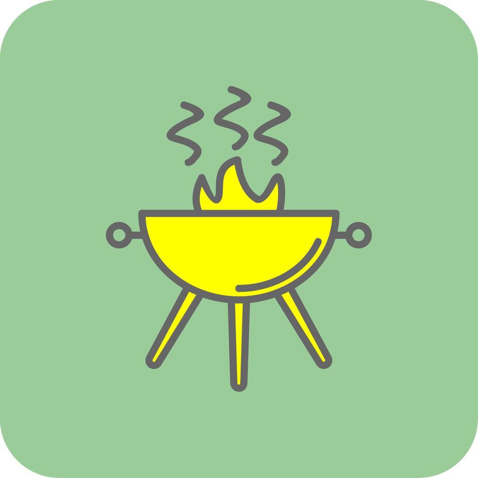 Grill Filled Yellow Icon vector