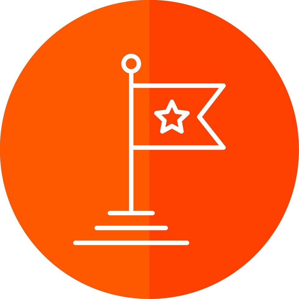 Flag Line Red Circle Icon vector