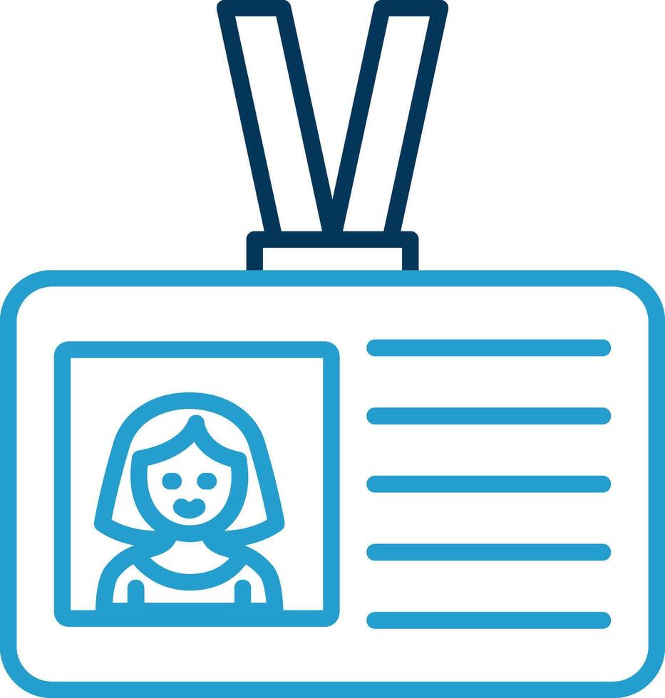 Id Card Line Blue Two Color Icon vector