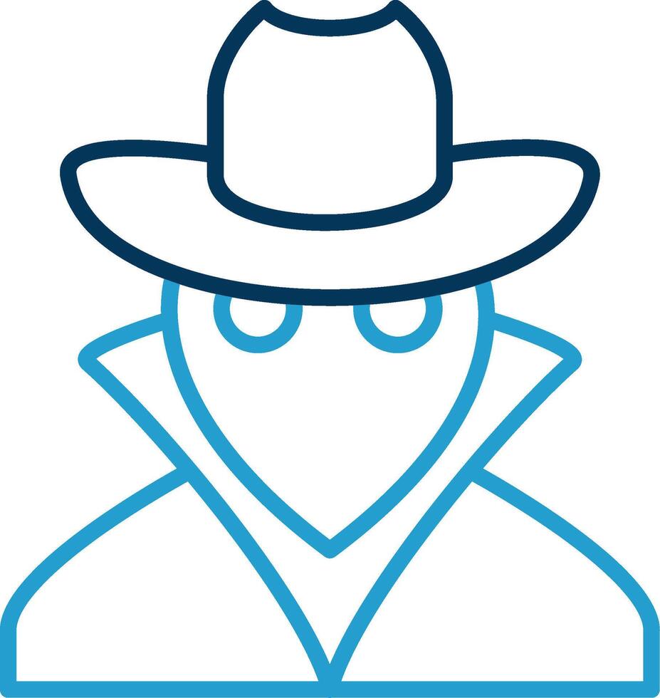 Spy Line Blue Two Color Icon vector
