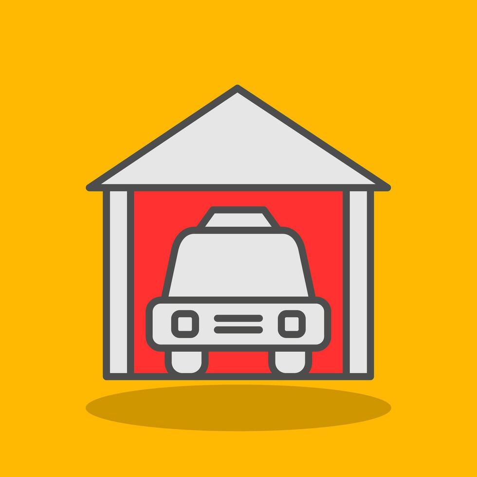 Garage Filled Shadow Icon vector