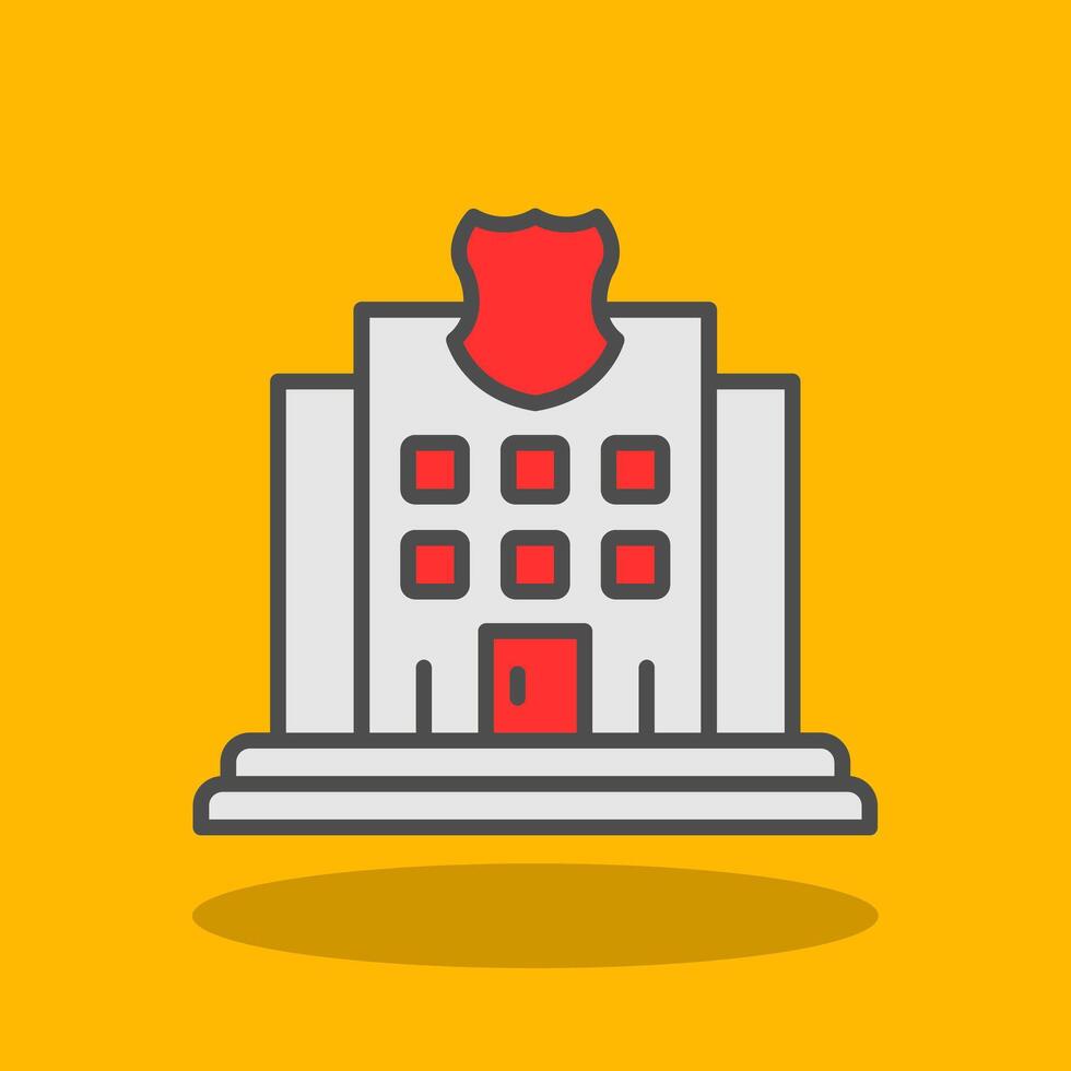 Police Station Filled Shadow Icon vector