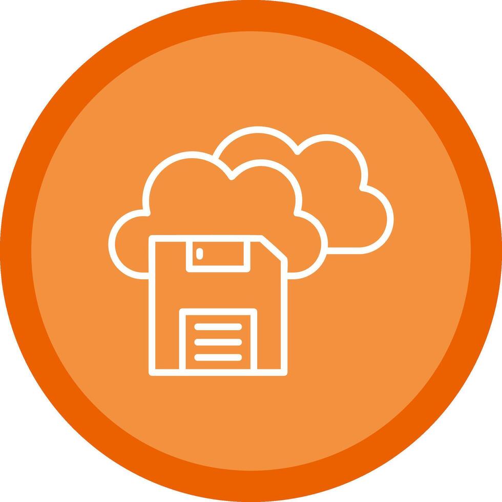 Save To Cloud Line Multi Circle Icon vector