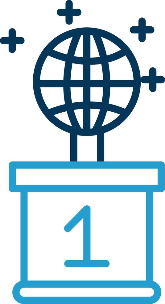World Line Blue Two Color Icon vector