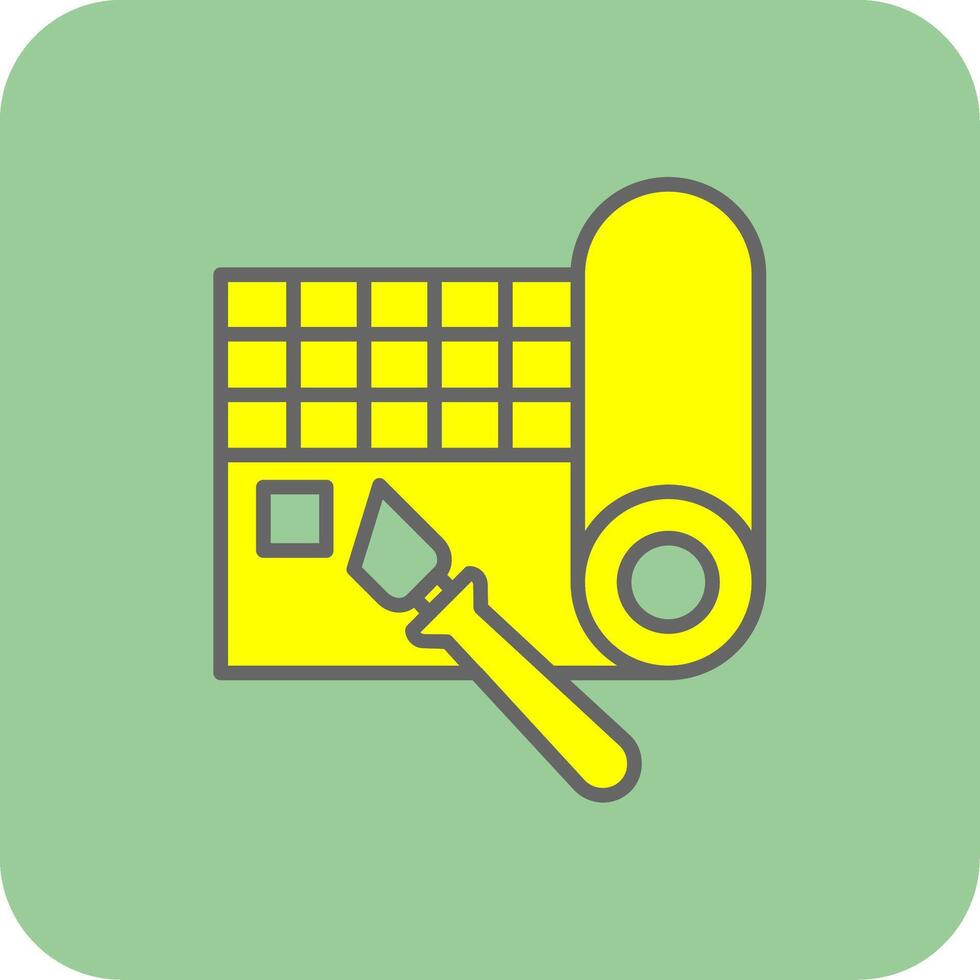 Cutting Mat Filled Yellow Icon vector