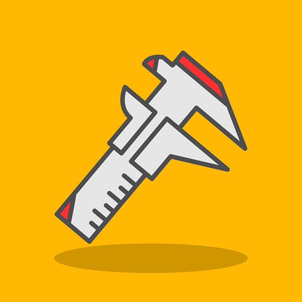 Caliper Filled Shadow Icon vector