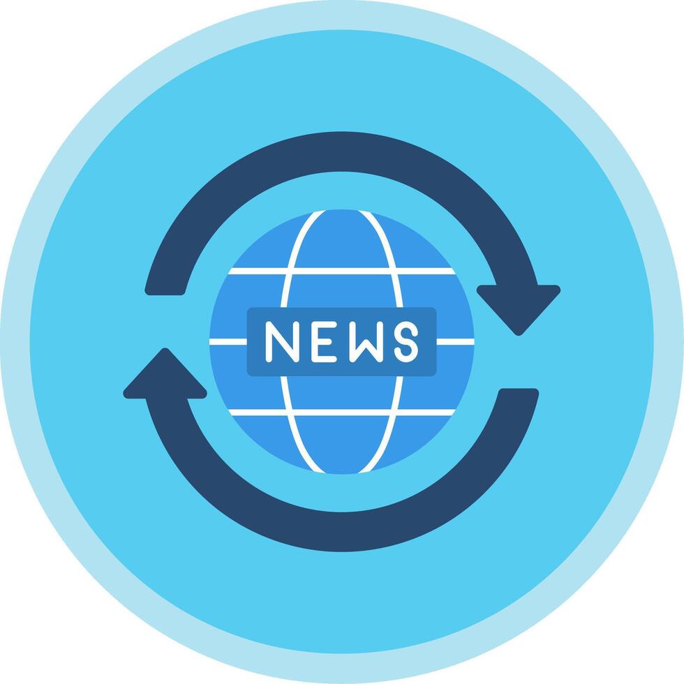 News Report Flat Multi Circle Icon vector