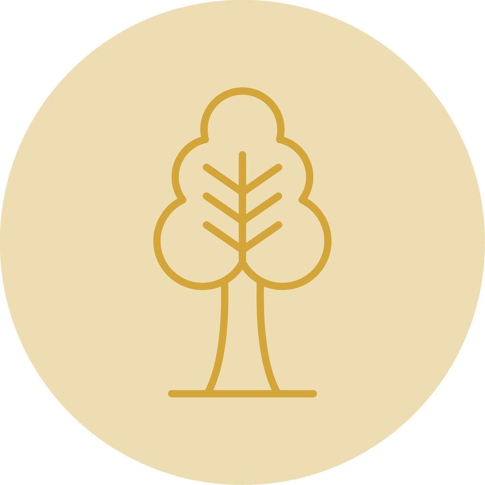 Tree Line Yellow Circle Icon vector