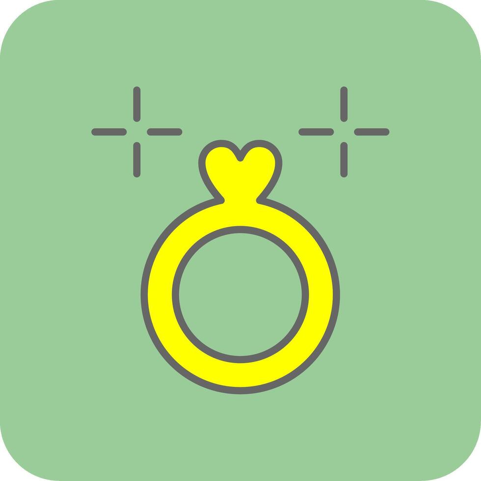 Wedding Ring Filled Yellow Icon vector
