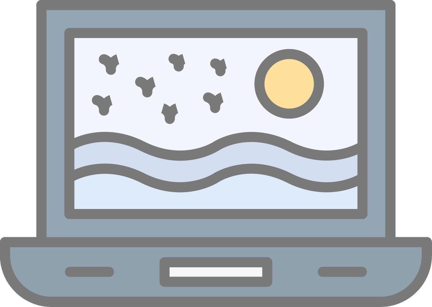 Laptop Line Filled Light Icon vector