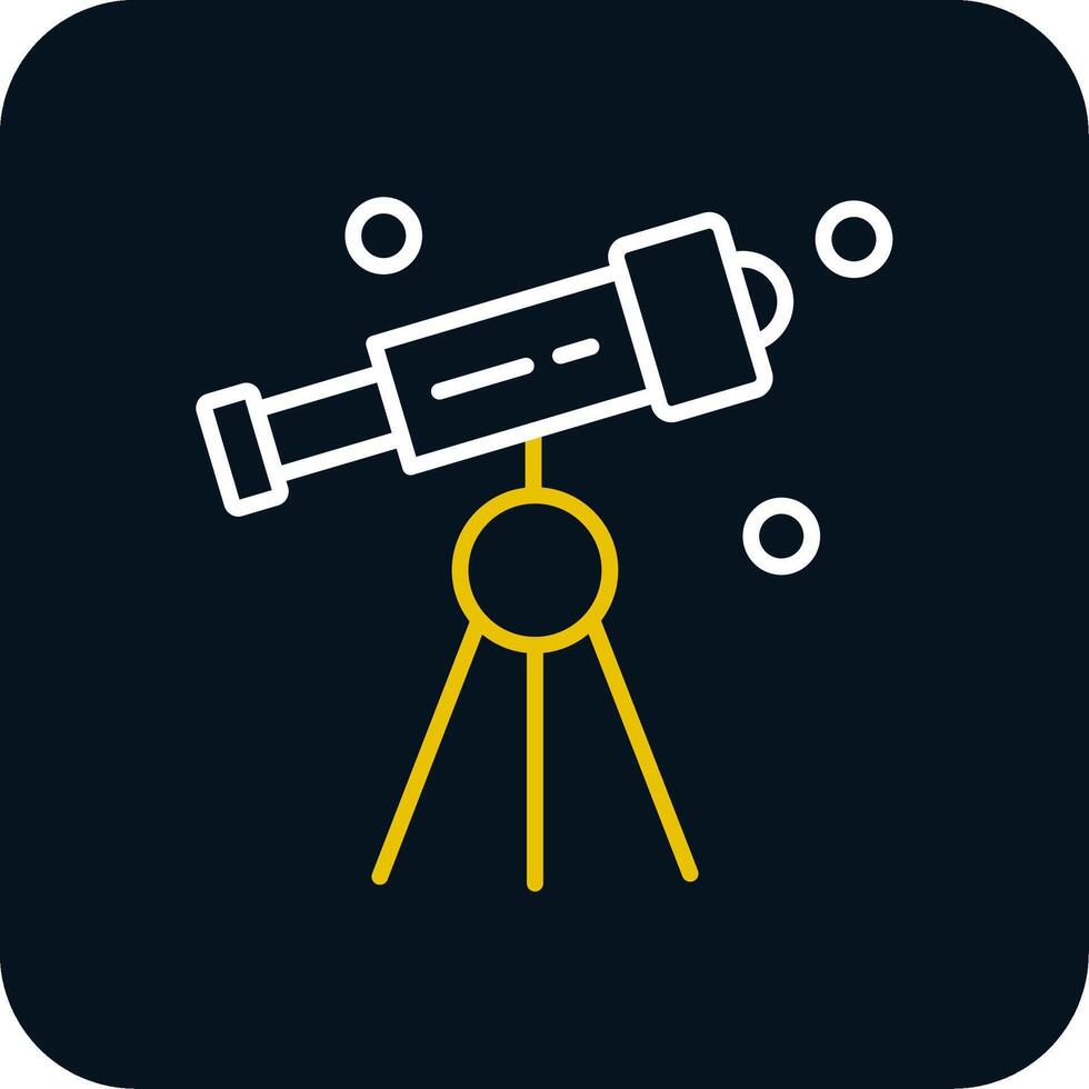 Telescope Line Yellow White Icon vector