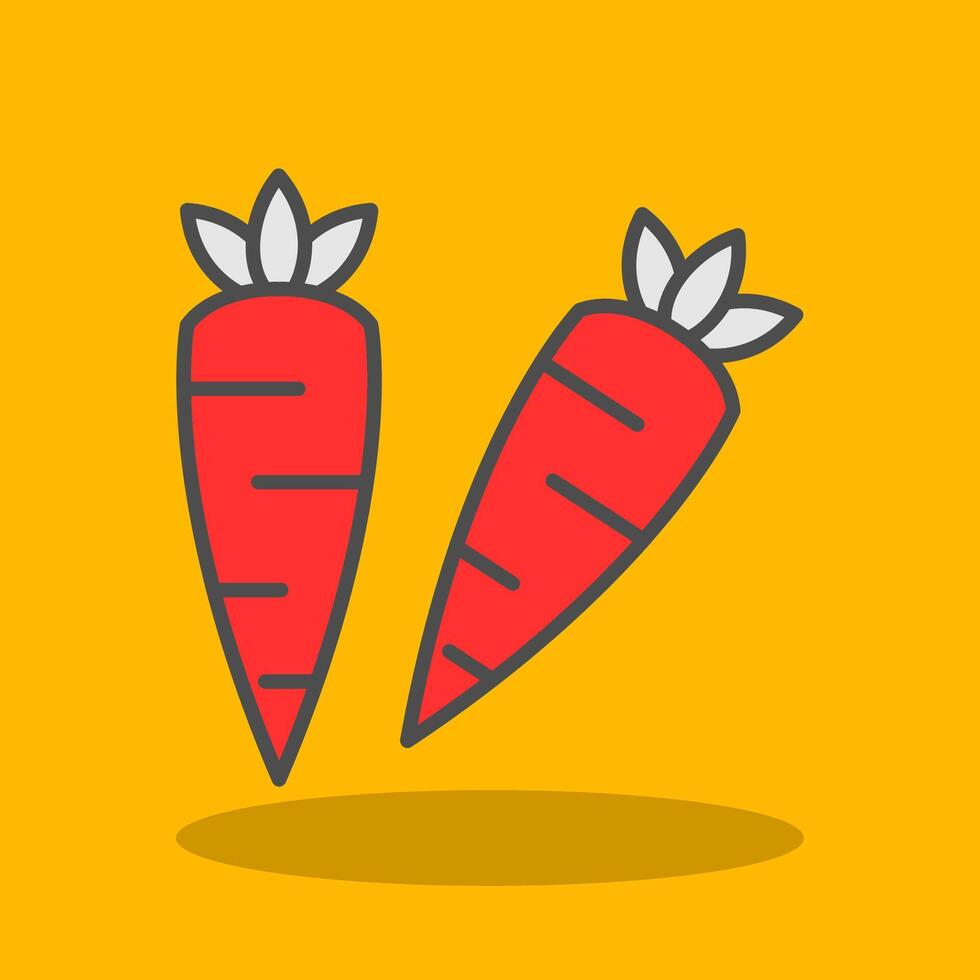 Carrots Filled Shadow Icon vector