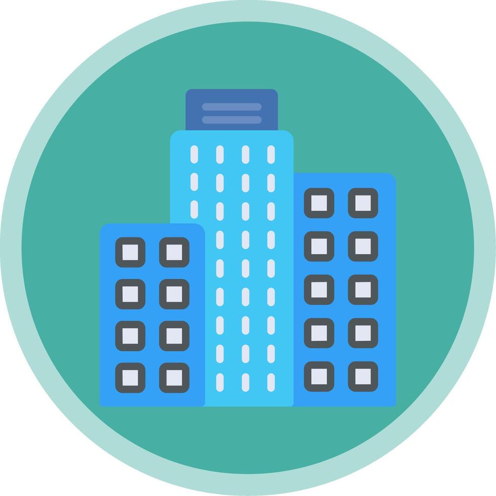 Building Flat Multi Circle Icon vector