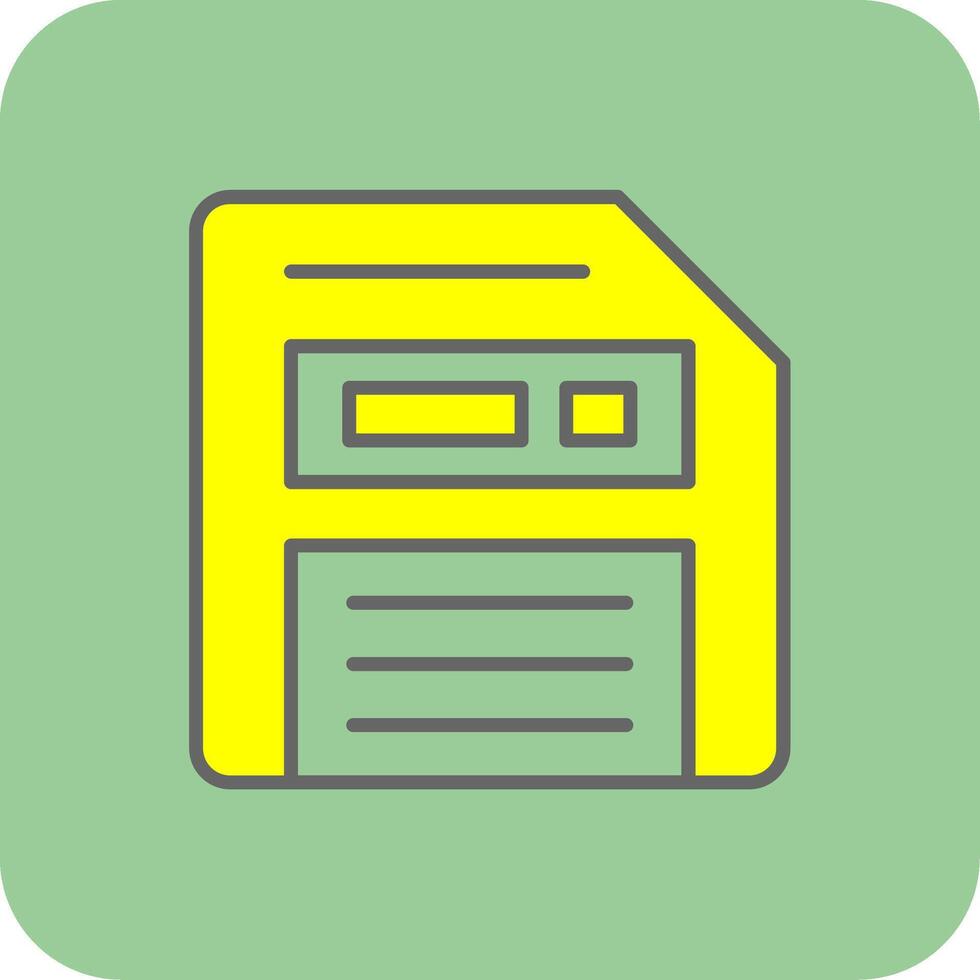 Floppy Disk Filled Yellow Icon vector