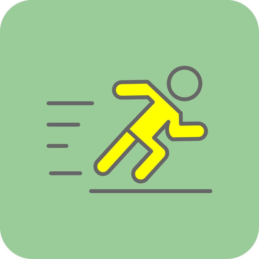 Jogging Filled Yellow Icon vector