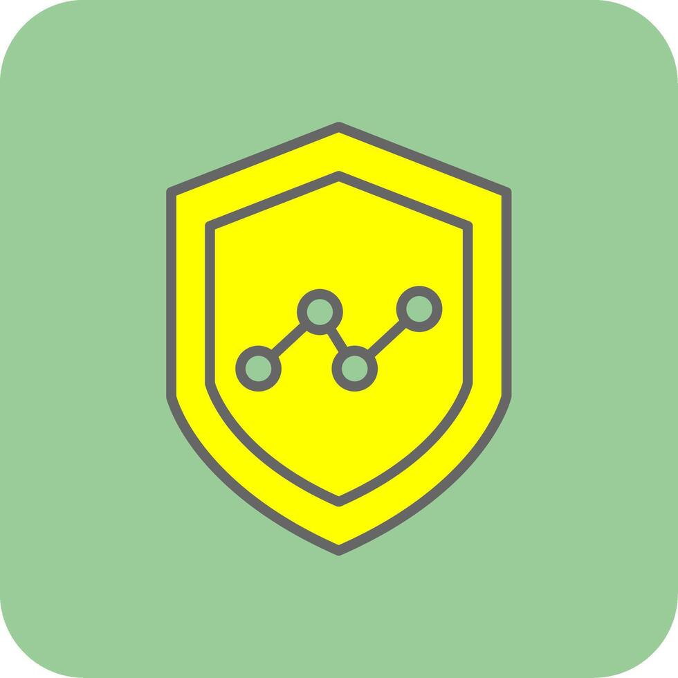 Security Analytics Filled Yellow Icon vector