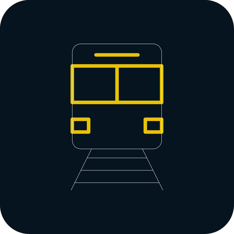 Train Line Yellow White Icon vector