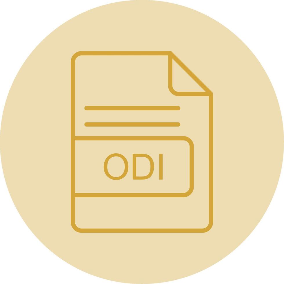 ODI File Format Line Yellow Circle Icon vector