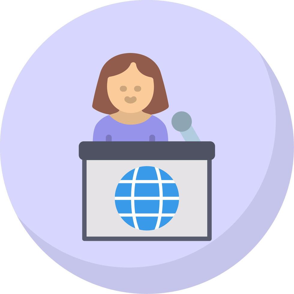 Teleprompter Flat Bubble Icon vector