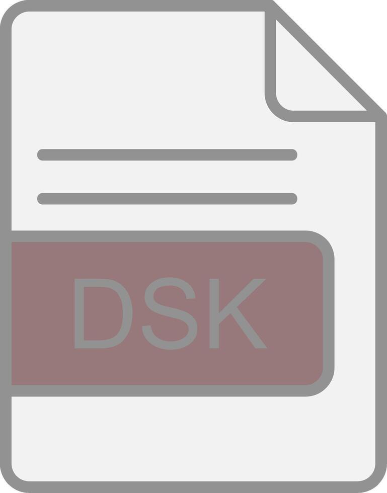 DSK File Format Line Filled Light Icon vector