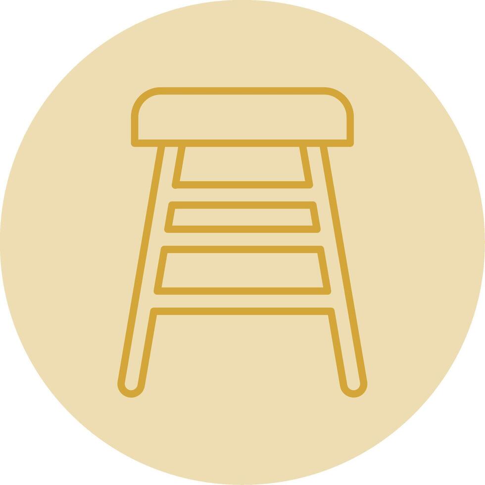 Bar Stool Line Yellow Circle Icon vector