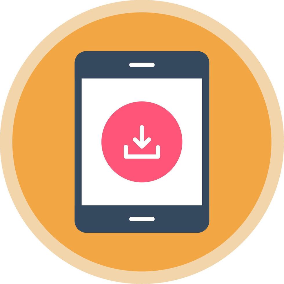Downloading Data Flat Multi Circle Icon vector