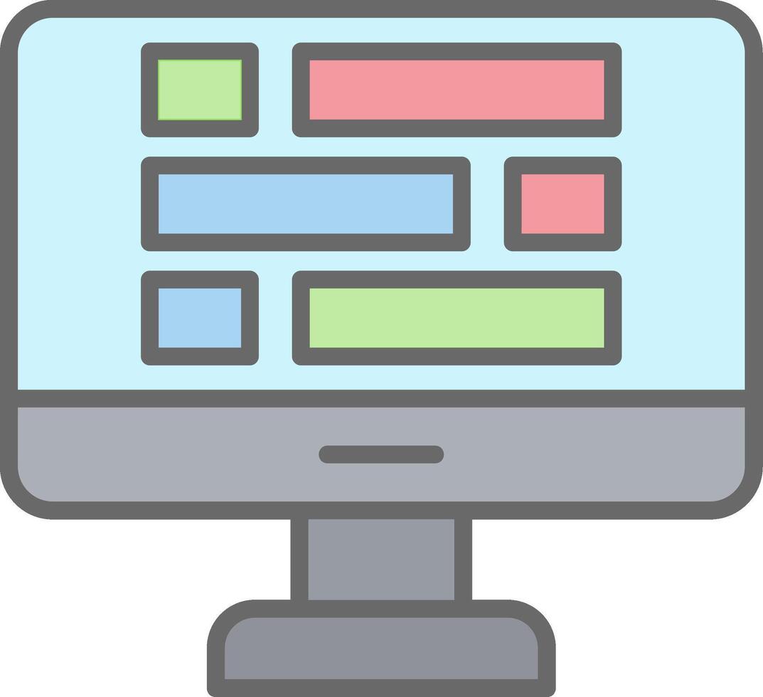 Dashboard Line Filled Light Icon vector