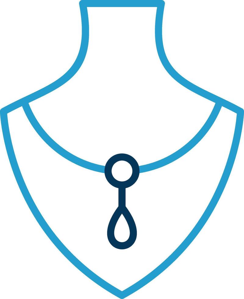 Necklace Line Blue Two Color Icon vector