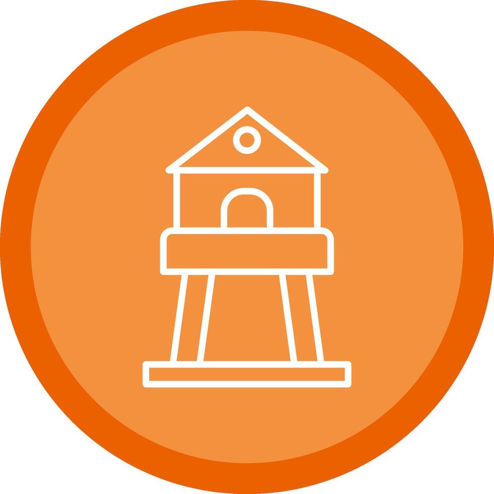 Tower Line Multi Circle Icon vector