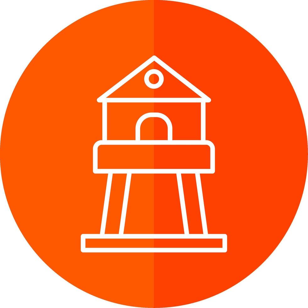 Tower Line Red Circle Icon vector