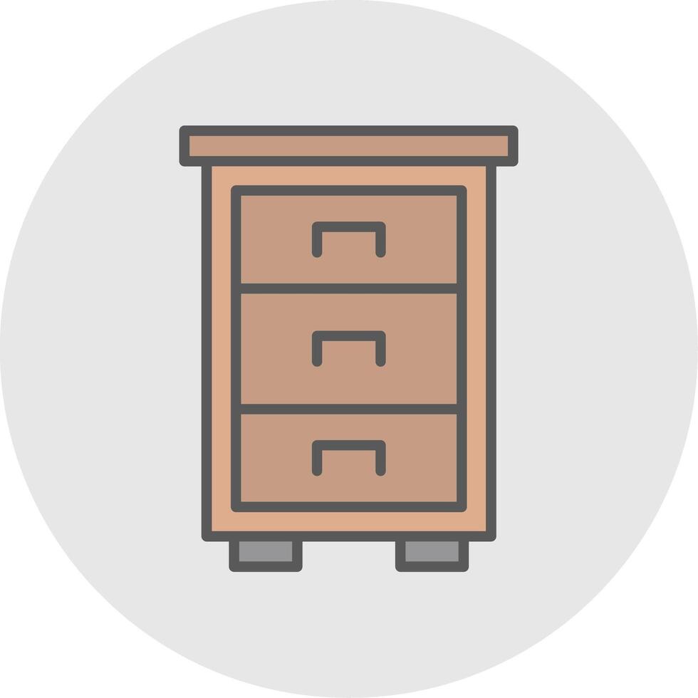 Drawers Line Filled Light Icon vector