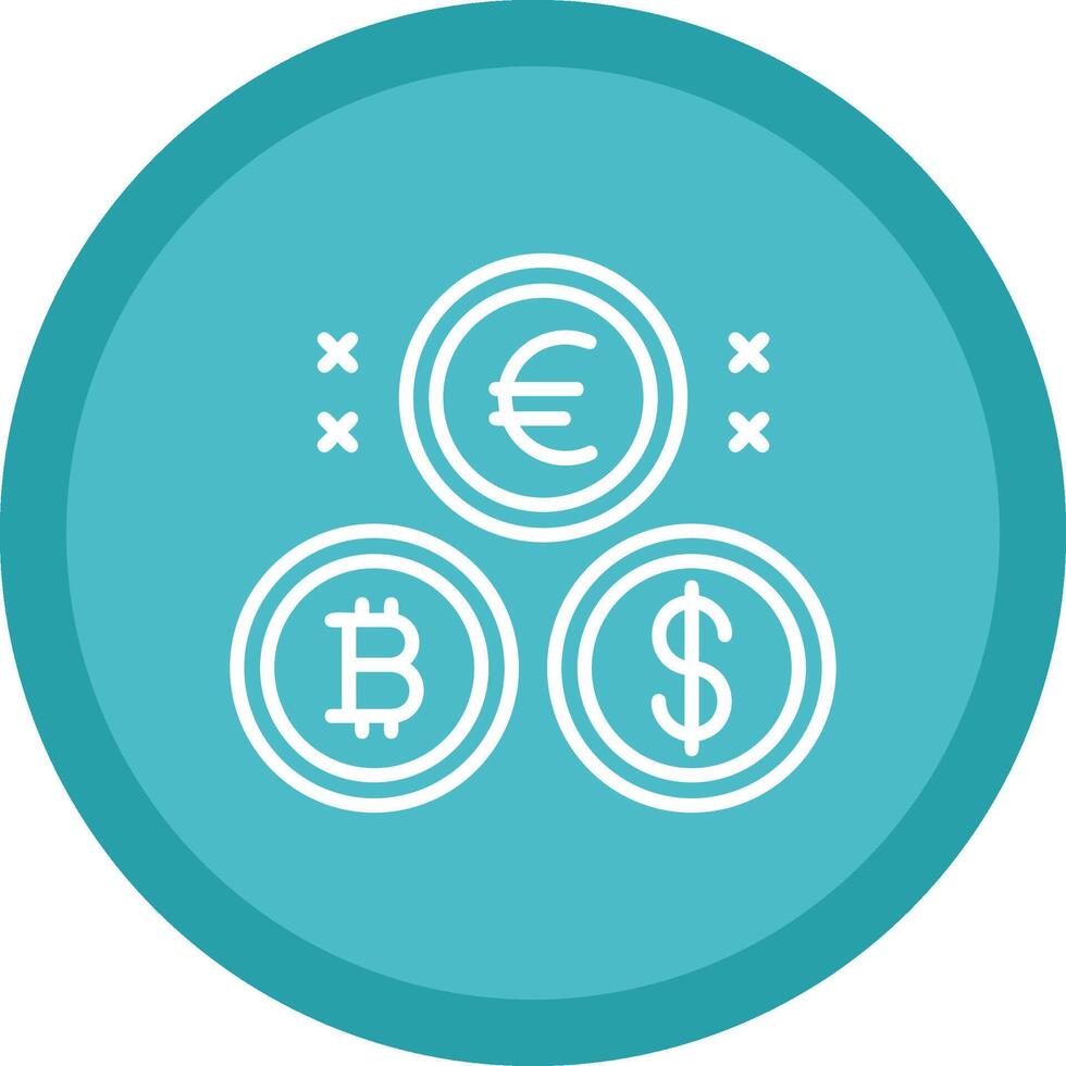 Cryptocurrency Coins Line Multi Circle Icon vector